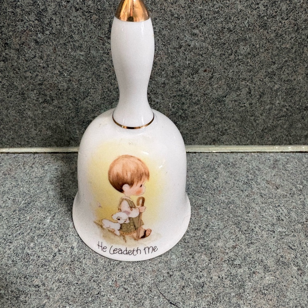Precious Moments White and Gold Bell collectors bell from 1978